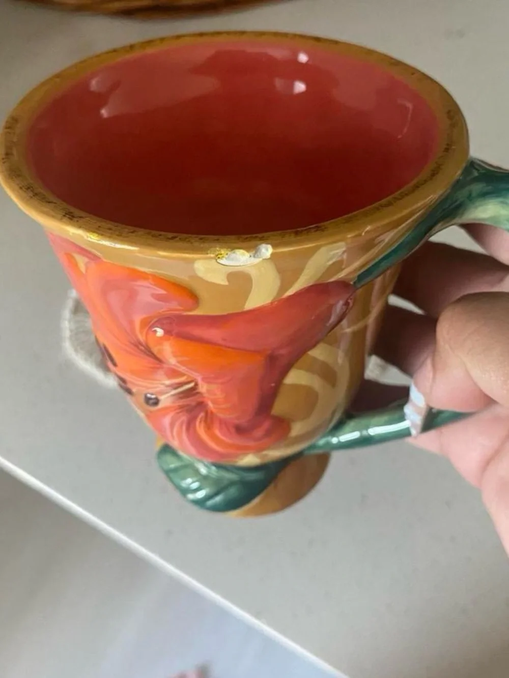Vintage Ceramic Hibiscus Mug